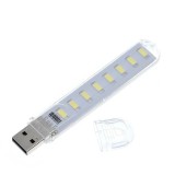 Cumpara ieftin Lampa USB slim cu iluminare LED alba, consum redus, compatibila laptop, masina si power bank, transparenta 10x2 cm