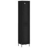 Dulap inalt, negru, 34,5x34x180 cm, lemn prelucrat