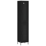 Cumpara ieftin Dulap inalt, negru, 34,5x34x180 cm, lemn prelucrat