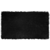 vidaXL Covor Faux din L&acirc;nă de oaie Negru 100 x 200 cm Poliester 42021569