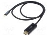 Cablu Goobay HDMI - USB C 1m negru PVC 4K HDR