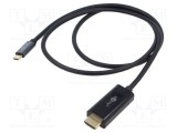Cablu Goobay HDMI - USB C 1m negru PVC 4K HDR