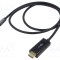 Cablu Goobay HDMI - USB C 1m negru PVC 4K HDR