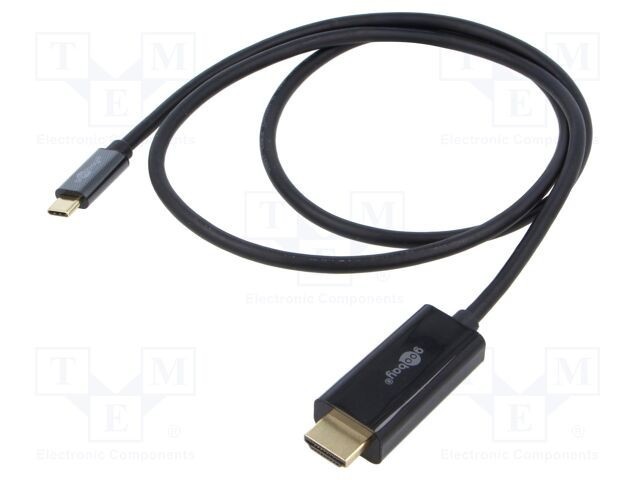 Cablu Goobay HDMI - USB C 1m negru PVC 4K HDR
