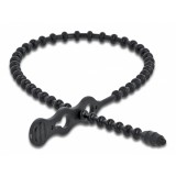 Set 10 buc bride tip perla reutilizabile L 210 x W 4.5 mm Negru, Delock 18966