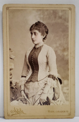 STUDIO ADELE , VIENA , DOAMNA ROSA ADAMUS , FOTOGRAFIE C.D.V. , 1884 foto