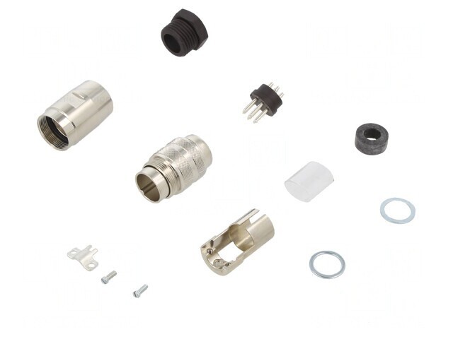 Conector M16 Mufă Tată Lipire pe Cablu 7 PIN 300V Drept