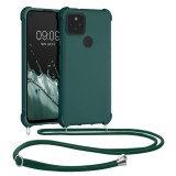 Husa pentru Google Pixel 5, Silicon, Verde, 53843.80, Textil, Carcasa, Kwmobile