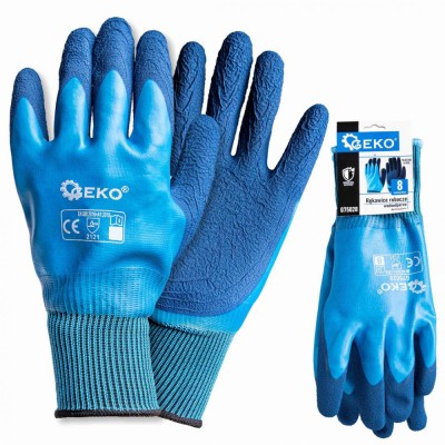 Manusi de lucru impremeabile, poliester / latex, marimea 8, Geko G75028 foto