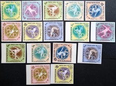 SHARJAH, TOKYO - SERIE COMPLETĂ PERF./IMPERF. MNH