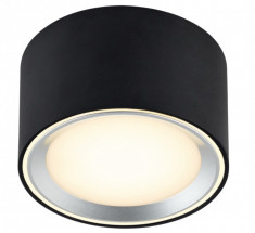 Plafoniera LED Fallon I vinil/otel, 1 bec, negru, diametru 10 cm, 110 V foto