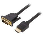 Cablu DVI-D la HDMI 5m negru 30AWG PVC