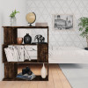 Gossi biblioteca/separator stejar fumuriu 80x24x96cm lemn prelucrat