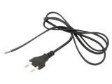 Cablu 2x0,75mm2 CEE 7/16 mufă PVC 1,6m negru POS