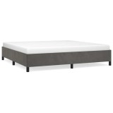 Cumpara ieftin Cadru de pat fara saltea, gri inchis, 200x200 cm, catifea