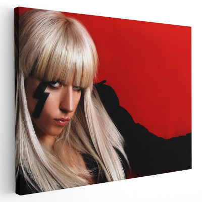 Tablou afis Lady Gaga cantareata 2269 Tablou canvas pe panza CU RAMA 30x40 cm foto