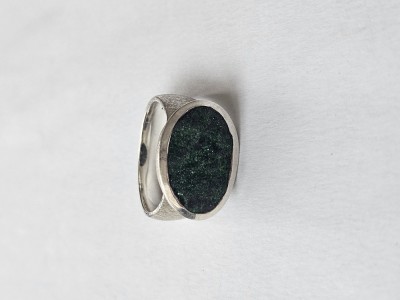 Inel din argint cu uvarovit #3061 foto