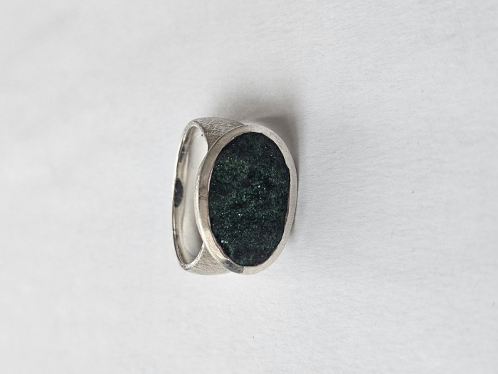 Inel din argint cu uvarovit #3061