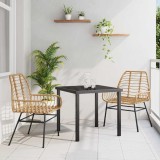 Set de dining de grădină , 3 piese din ratan