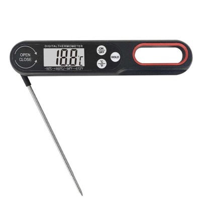 Termometru digital cu sonda Pufo, Display mare usor de citit, -50&amp;deg;C ~ +300&amp;deg;C, Oprire automata, Model pliabil, Negru foto