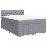 Cumpara ieftin Pat continental, gri deschis, 140x200 cm, material textil