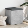 Banca depozitare Gossi, gri beton, 42x42x45 cm, PAL, cu perna gri inchis
