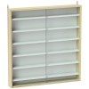 HOMCOM Vitrină pentru colecții vitrină de perete 80 x 9,5 x 83 cm 6 rafturi reglabile pe &icirc;nălțime 2 uși glisante din sticlă | Aosom Romania