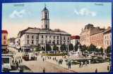 Bucovina - 1930 - Cernauti - Primaria - printata, color, circulata, foarte animata, timbru intact, Fotografie