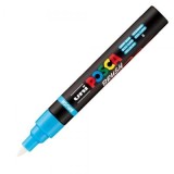 Marker UNI PC-5BR, varf pensula, 1-4 mm, albastru deschis, Posca (M1609)