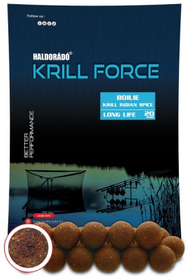 Haldorado - Boilies KRILL FORCE Boilie Long Life 20 mm, 700g - Krill Indian Spice foto
