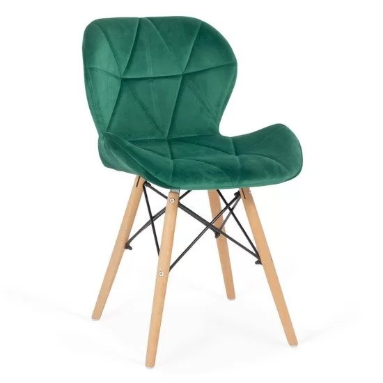 SCAUN DE BUCATARIE DIN CATIFEA SI CADRU DIN LEMN BUC 241V VERDE