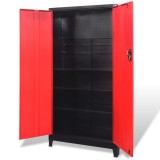 Cumpara ieftin Dulap scule cu 2 usi, otel, 90 x 40 x 180 cm, negru si rosu