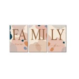 Tablou decorativ Canvas, 3 piese, Family, 60x30 cm, ATU-085530, Oem