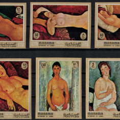 MANAMA 1971 - Picturi, Modigliani /serie completa MNH