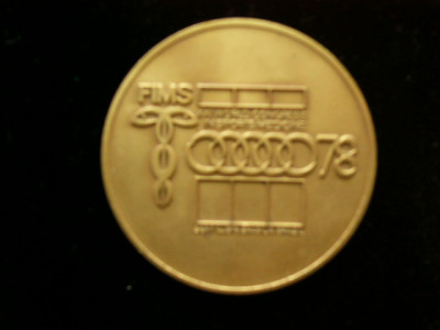 QW1 113 - Medalie - tematica medicina sportiva - Congresul XXI - Brazilia 1978 foto