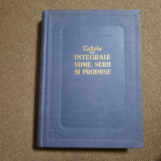 TABELE DE INTEGRALE, SUME, SERII SI PRODUSE (1955, editie cartonata)
