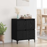 vidaXL Bufet Stejar Negru 60 x 35 x 70 cm Lemn Ingineresc și Fier 881268