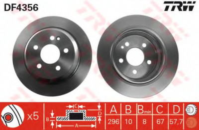 Disc frana MERCEDES VIANO (W639) (2003 - 2016) TRW DF4356 foto