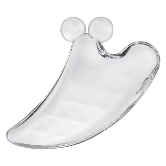 Piatra pentru masaj facial, 11.2 x 7 cm, rasina naturala, transparent