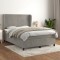 vidaXL Pat box spring cu saltea, gri deschis, 140x200 cm, catifea 3129093