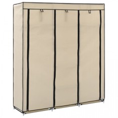 ?ifonier cu compartimente ?i bare, crem, 150x45x175 cm, textil foto