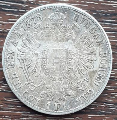 (A637) MONEDA DIN ARGINT AUSTRIA - 1 FLORIN 1878, FRANZ JOSEPH foto