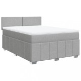 Cumpara ieftin Pat continental, gri deschis, 140x200 cm, material textil