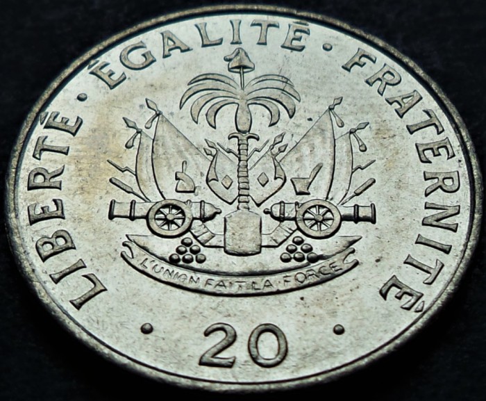 Moneda exotica 20 CENTIMES - HAITI, anul 1991 *cod 633 = UNC DIN FASIC!