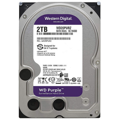 HDD 2TB SATA3 64MB PURPLE SUVEILLANCE WESTERN DIGITAL EuroGoods Quality foto