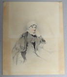 &quot;Femeie cu boneta&quot; acuarela veche sec 18-19, Portrete, Realism