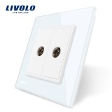 Cumpara ieftin Priza dubla TV Livolo cu rama din sticla SmartElectro IntelligentHouse