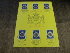 75 Ani Touring Club Royal de Belgique 6 Timbre Obliterate cu Stemă Regală, Ștampile Speciale Colecție Aniversară Belgia 1970