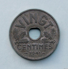 FRANTA - 20 Centimes 1941 - Vichy French State foto