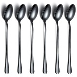 Set 6 lingurite cocktail Berglander, inox, Negru